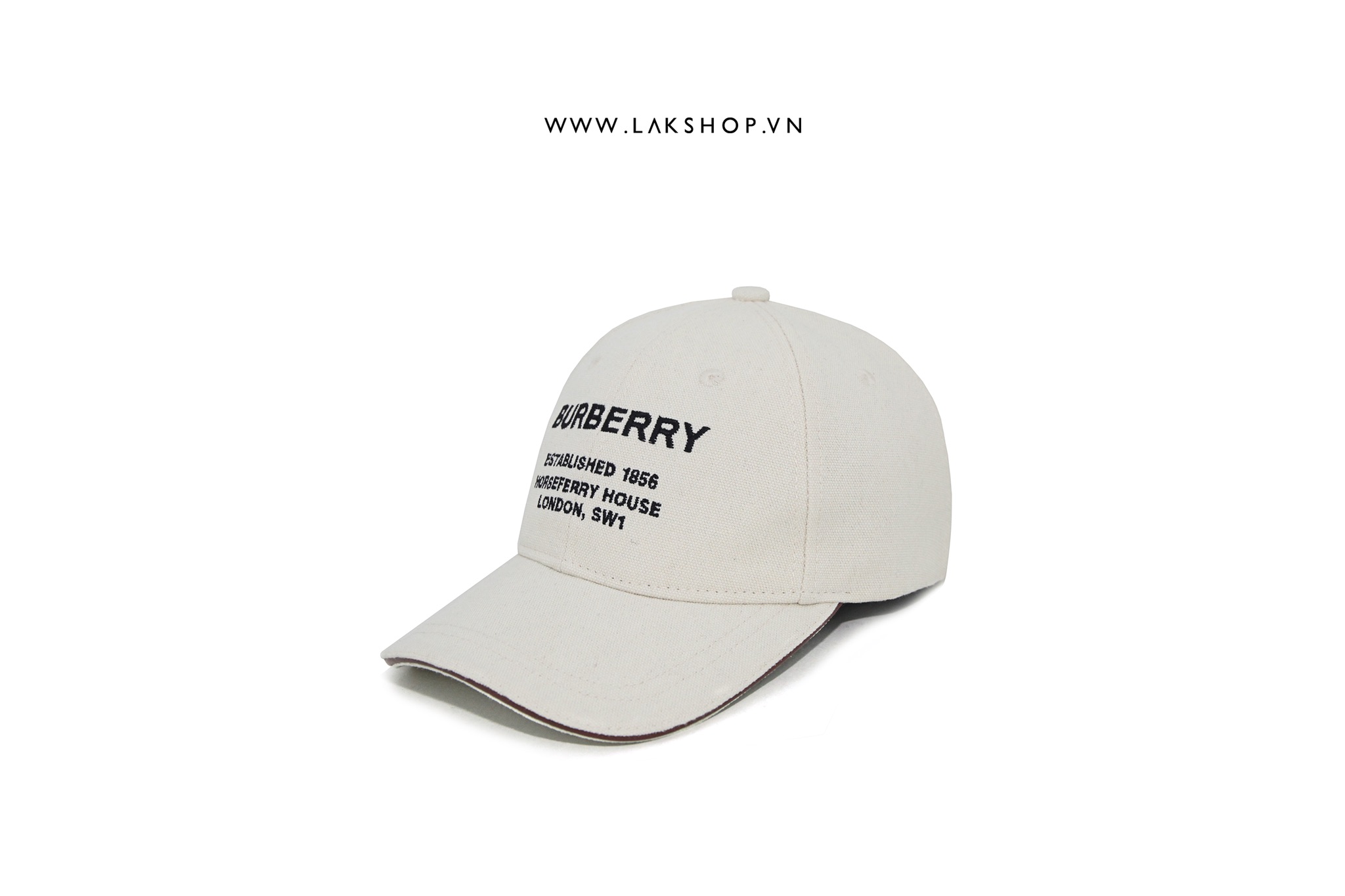 Burb3rry Horseferry Logo Embroidered Baseball Cap in Natural