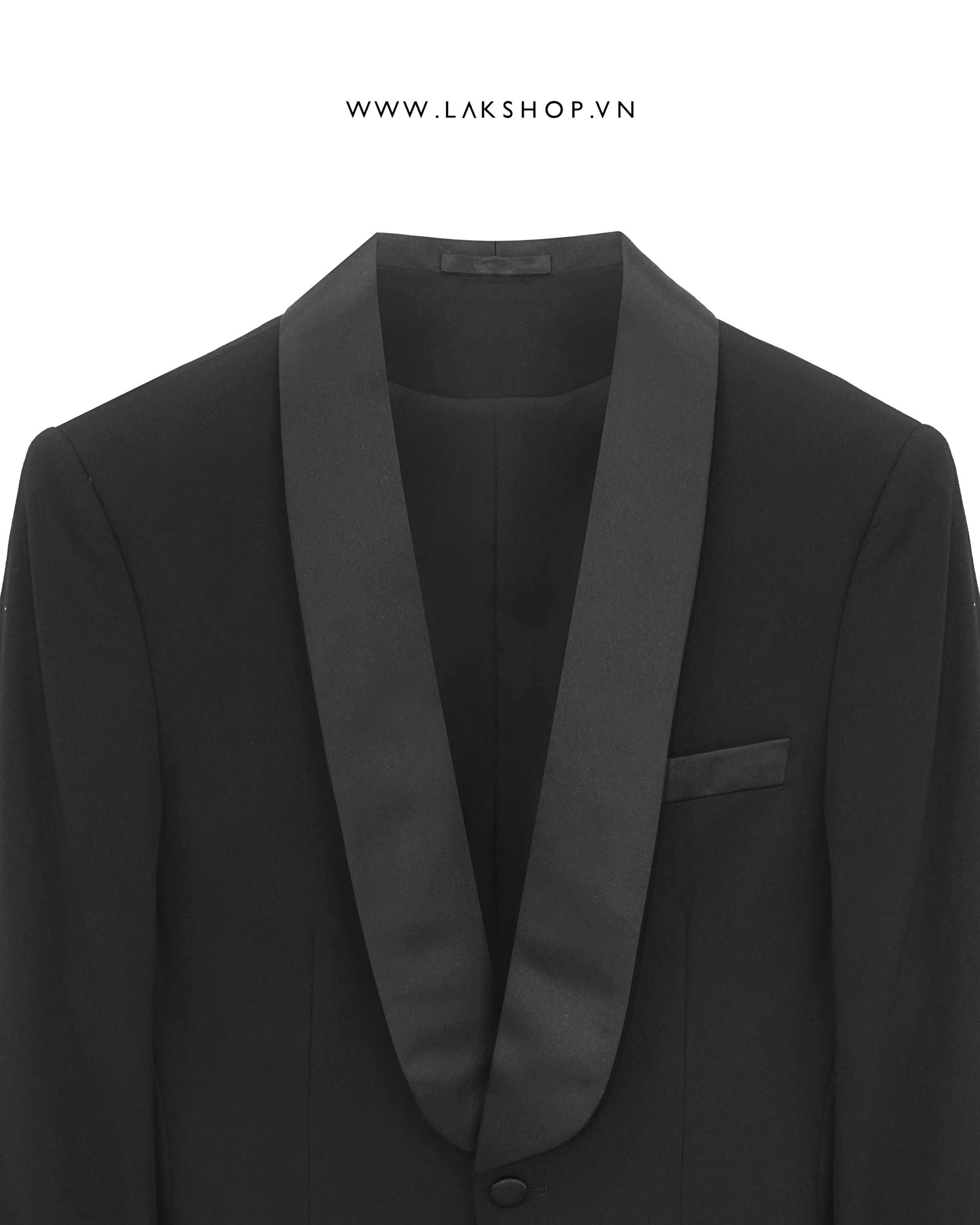 Áo 2 Black Tuxedo Shawl Collar Blazer cs2
