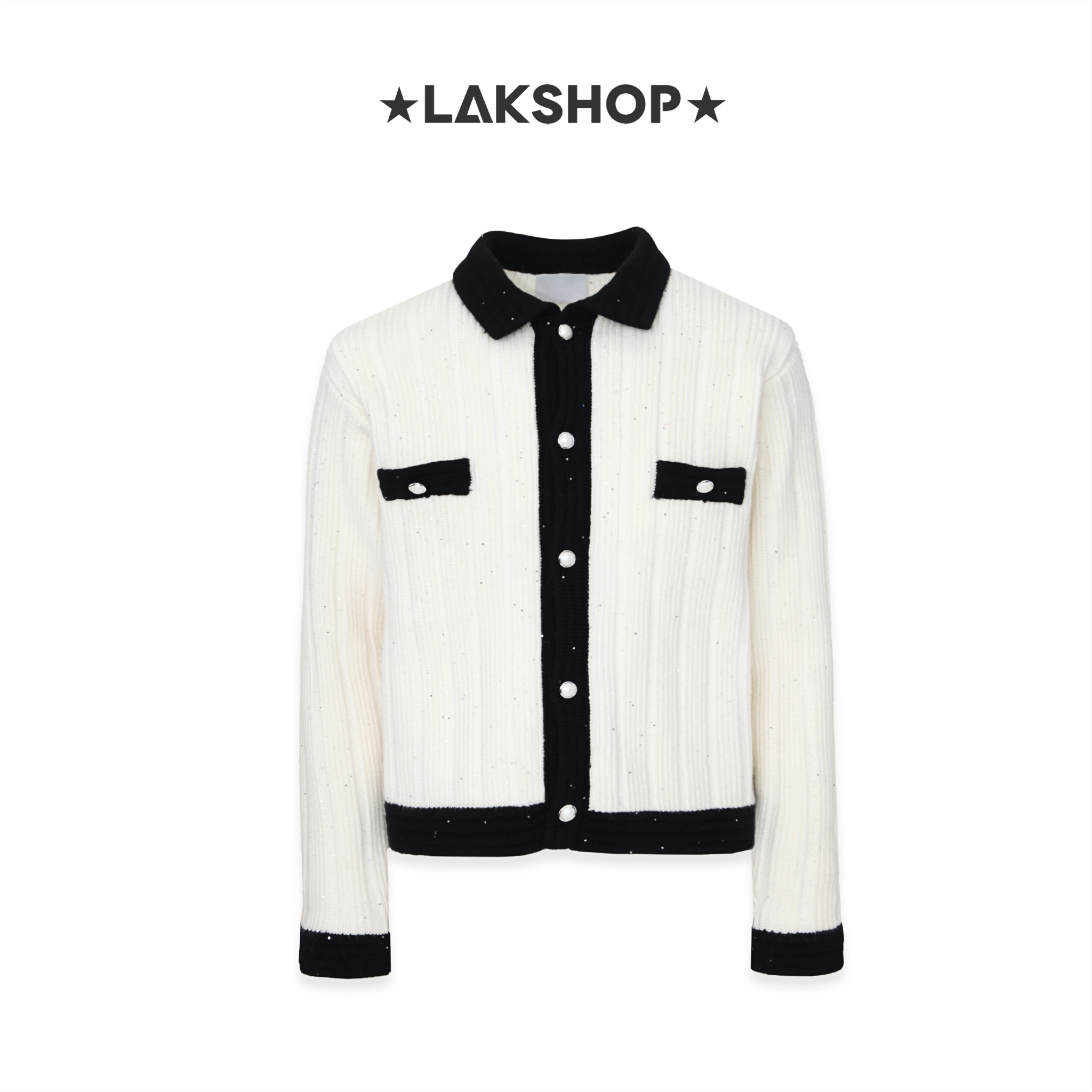 Áo White Bling Bling Sweater Jacket