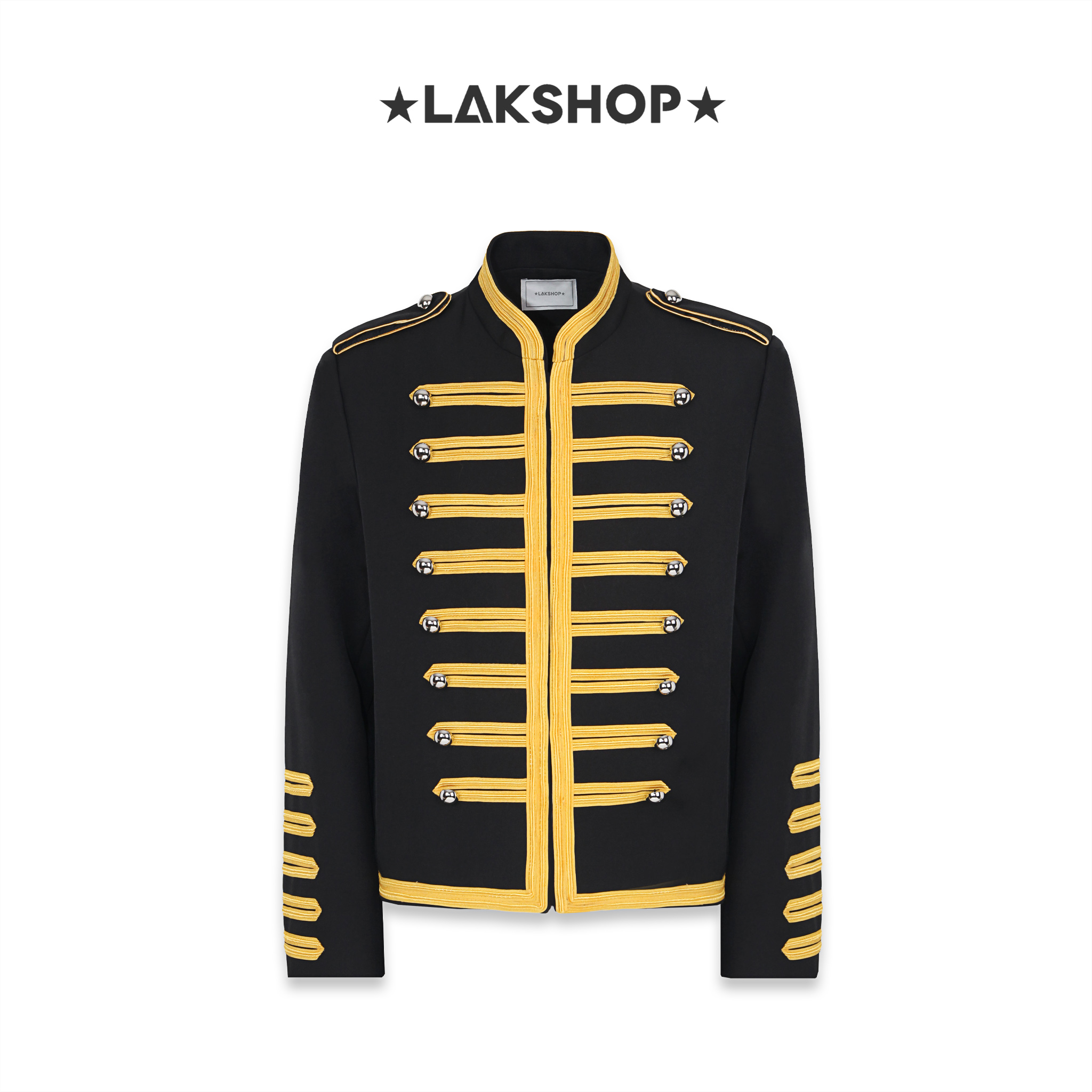 Áo Black and Gold Embroidered Marsina/Napoleon Jacket