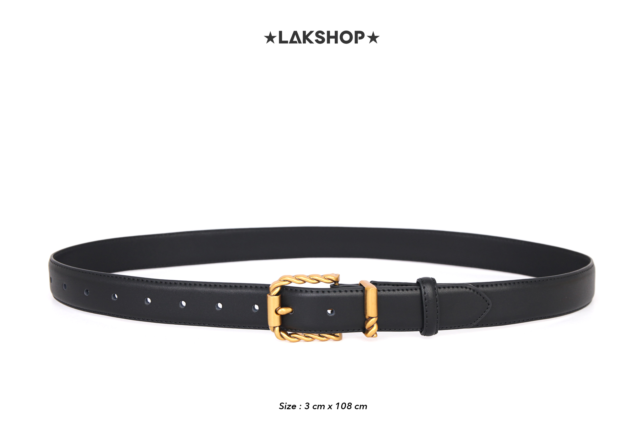 Thắt Lưng  Gold Chain Square Buckle Belt 3cm