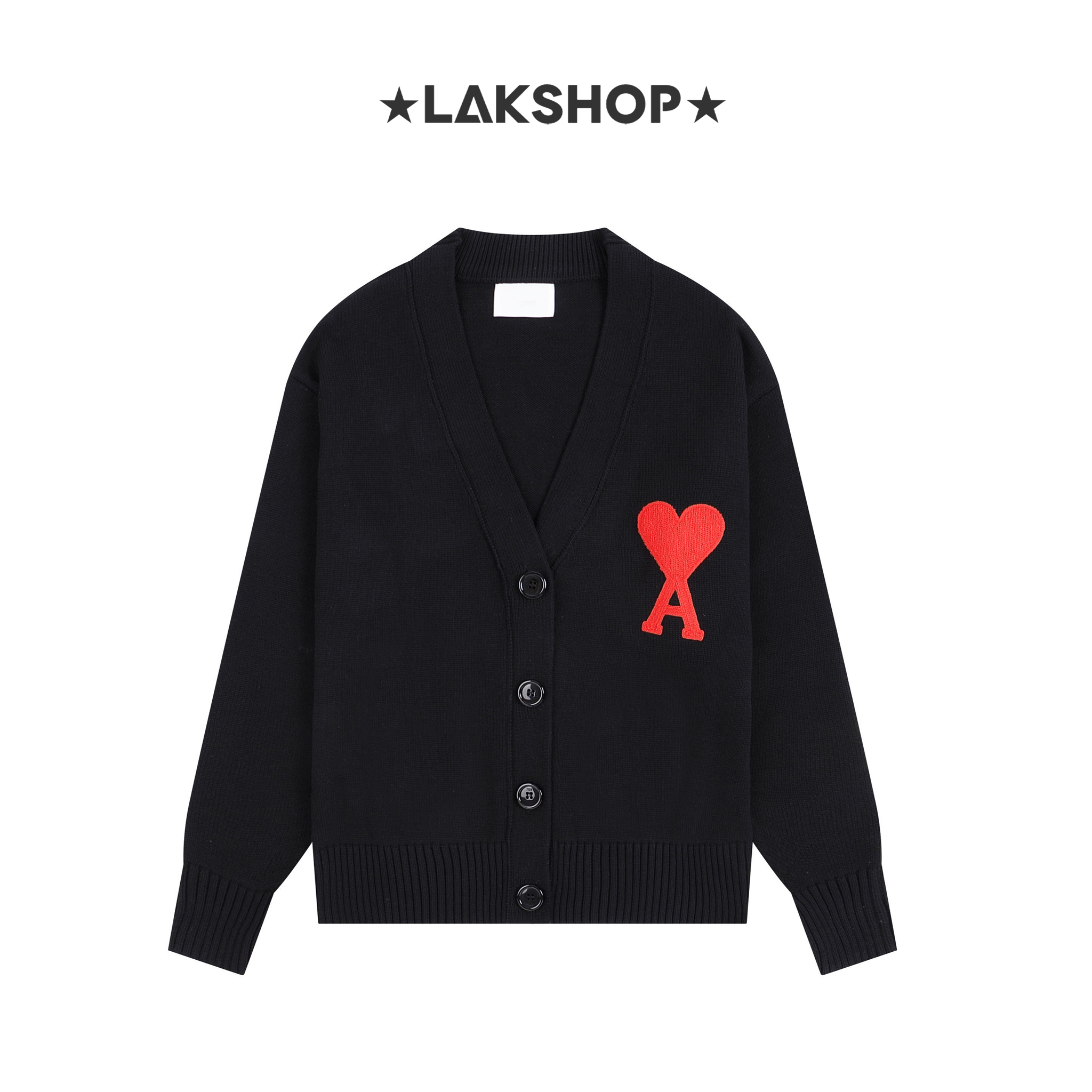 Áo Black A Big Heart Logo Cardigan