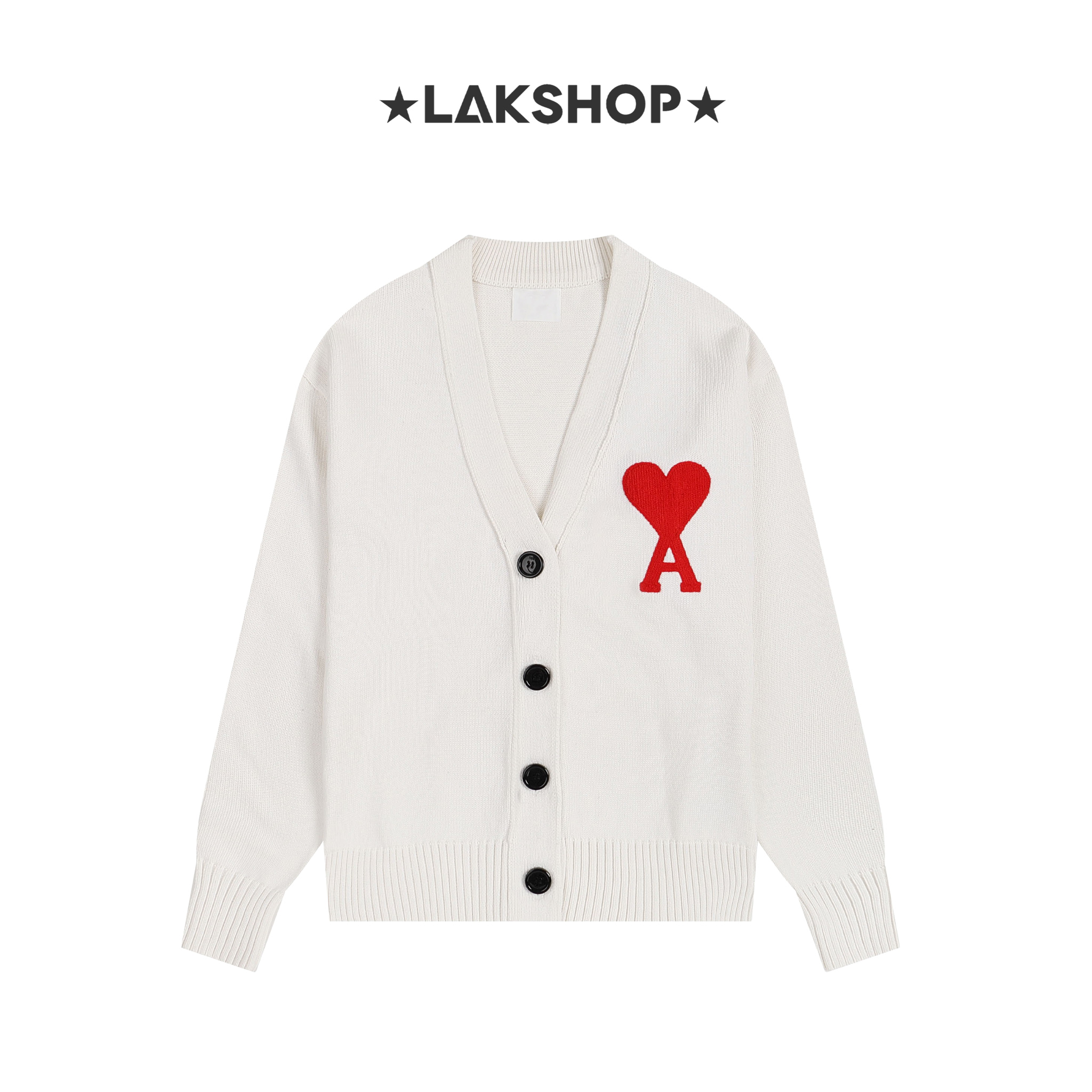 Áo White A Big Heart Logo Cardigan