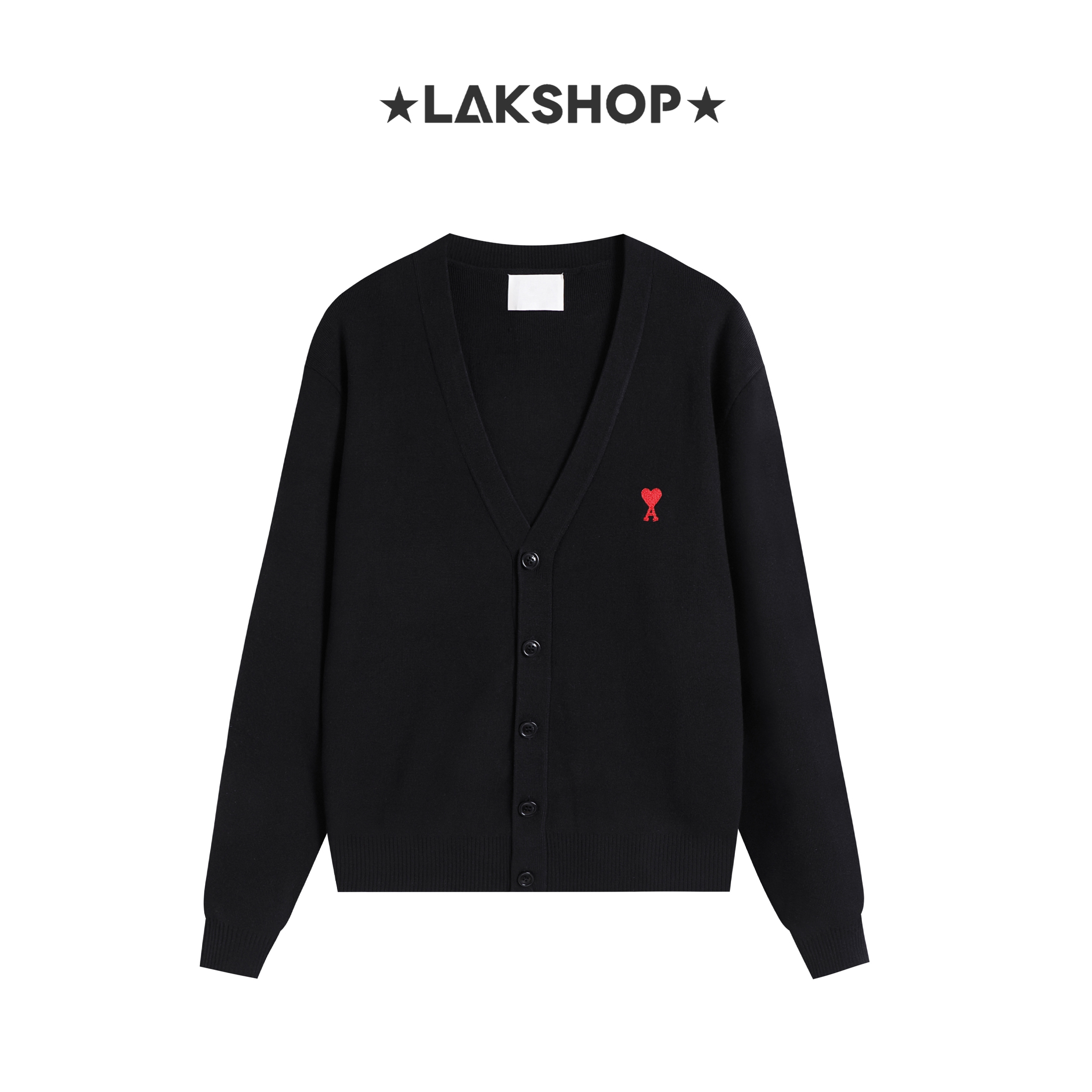 Áo Black A Small Heart Logo Cardigan