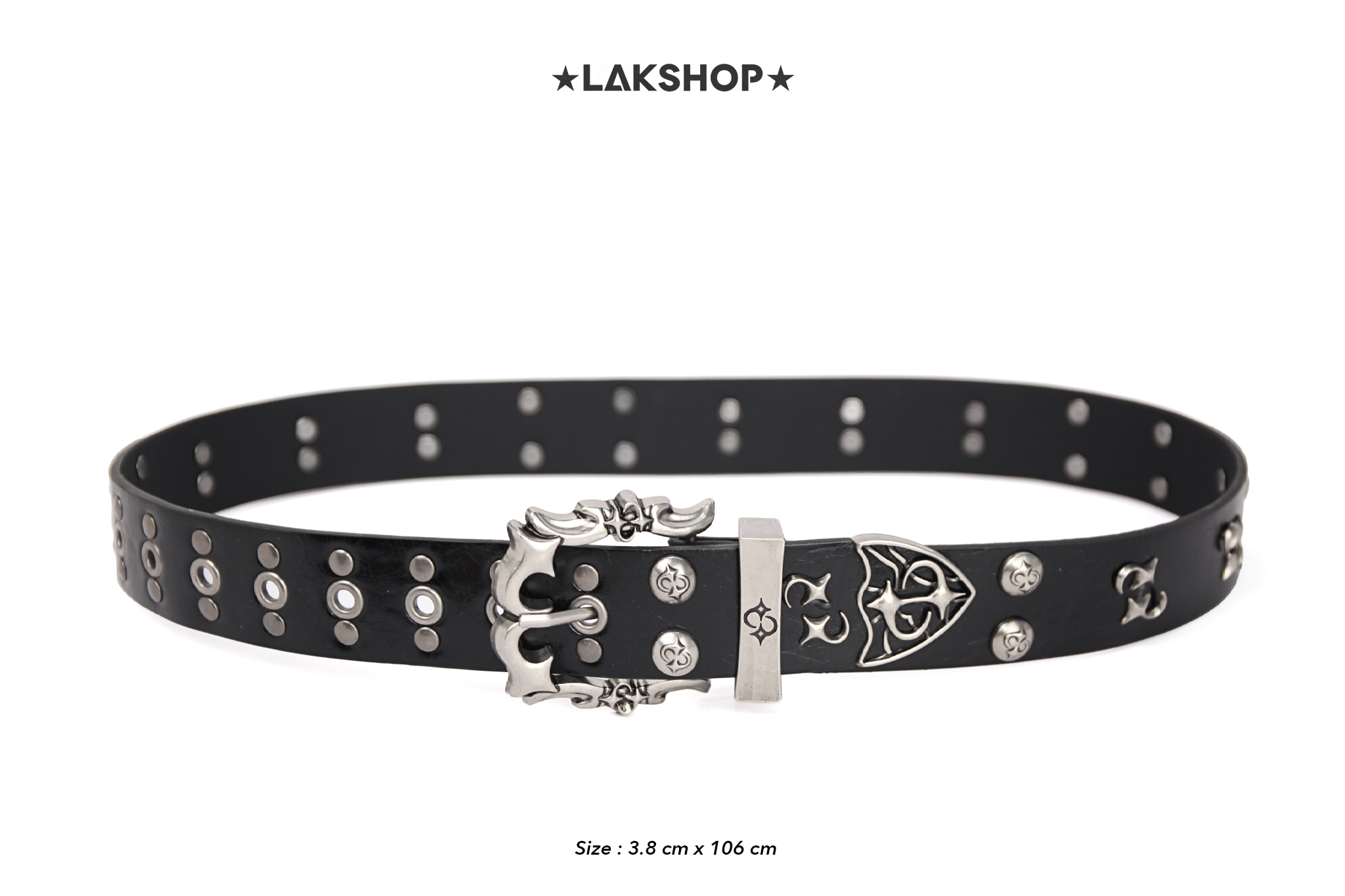 Thắt Lưng Black Stud Baroque Square Belt (3.8cm)