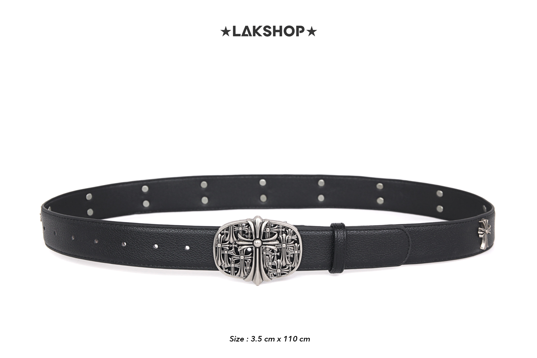 Thắt Lưng Black with Cross & Sword (3.5cm)