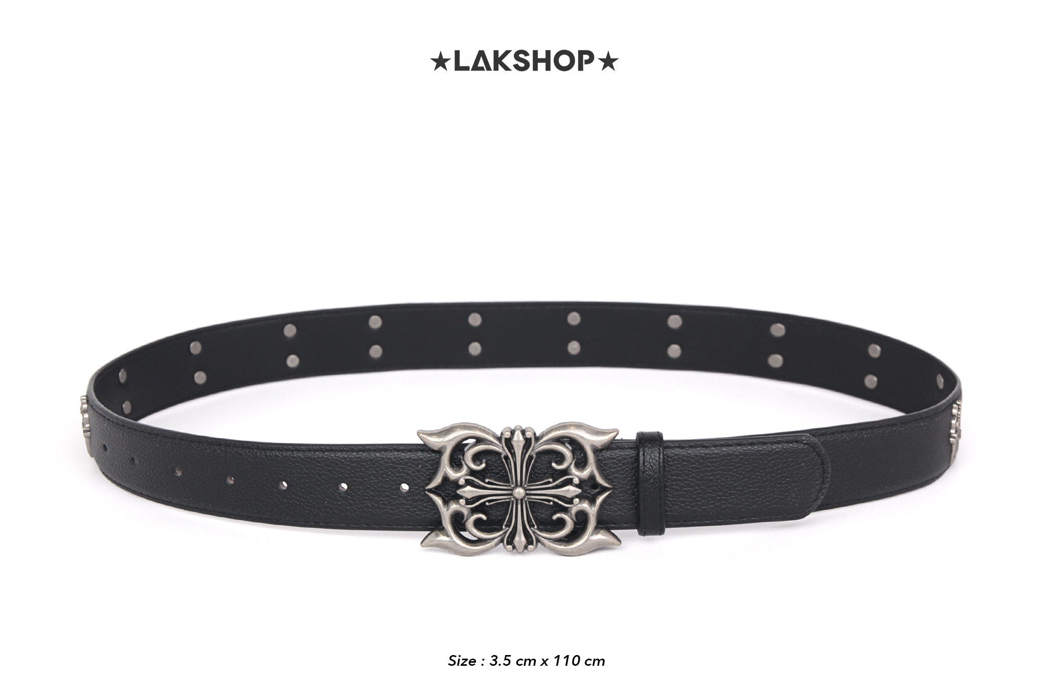 Thắt Lưng Black Studded Roller Belt with Sacred Sword (3.5cm)