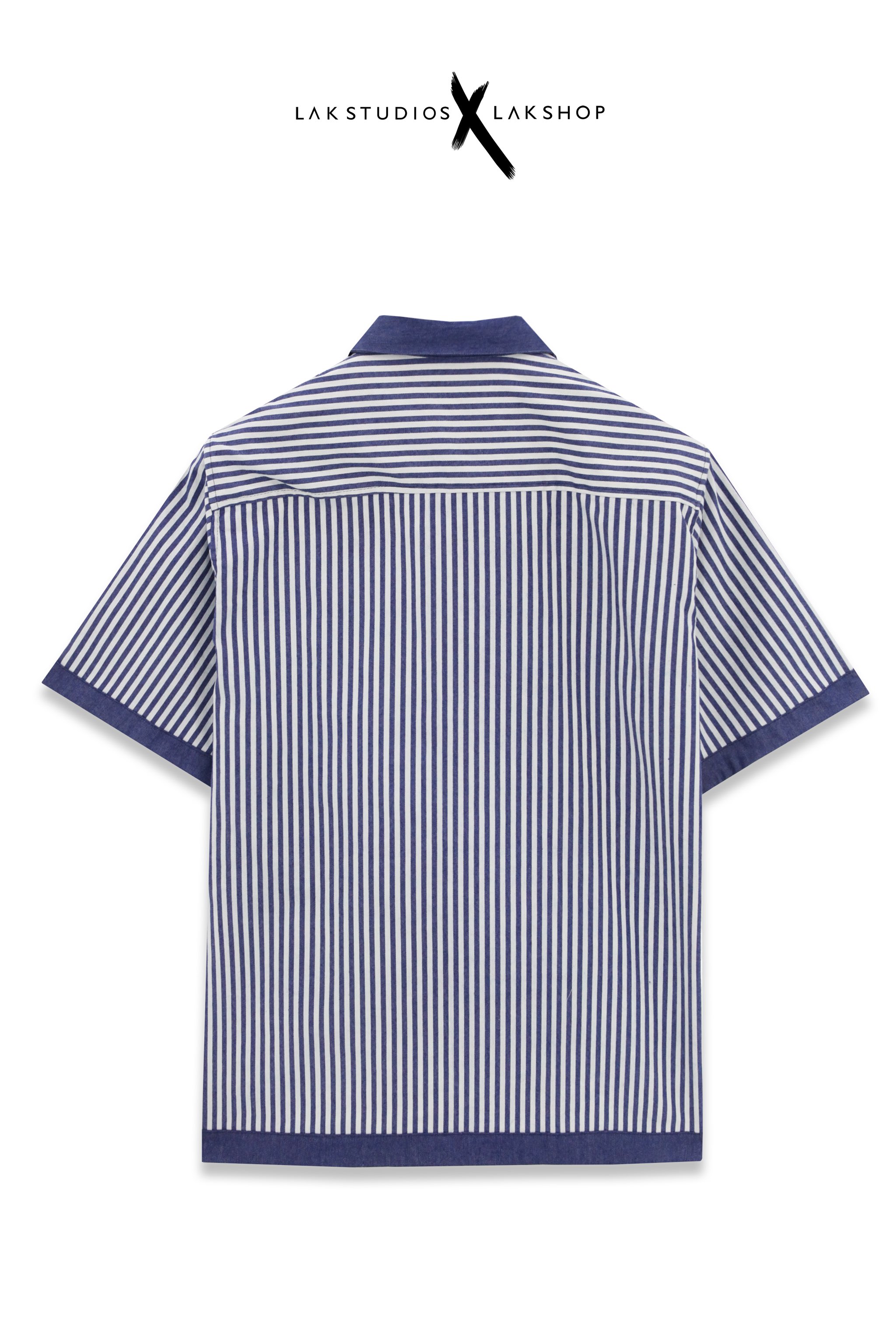 Lak Studios Blue Stripe Denim Shirt