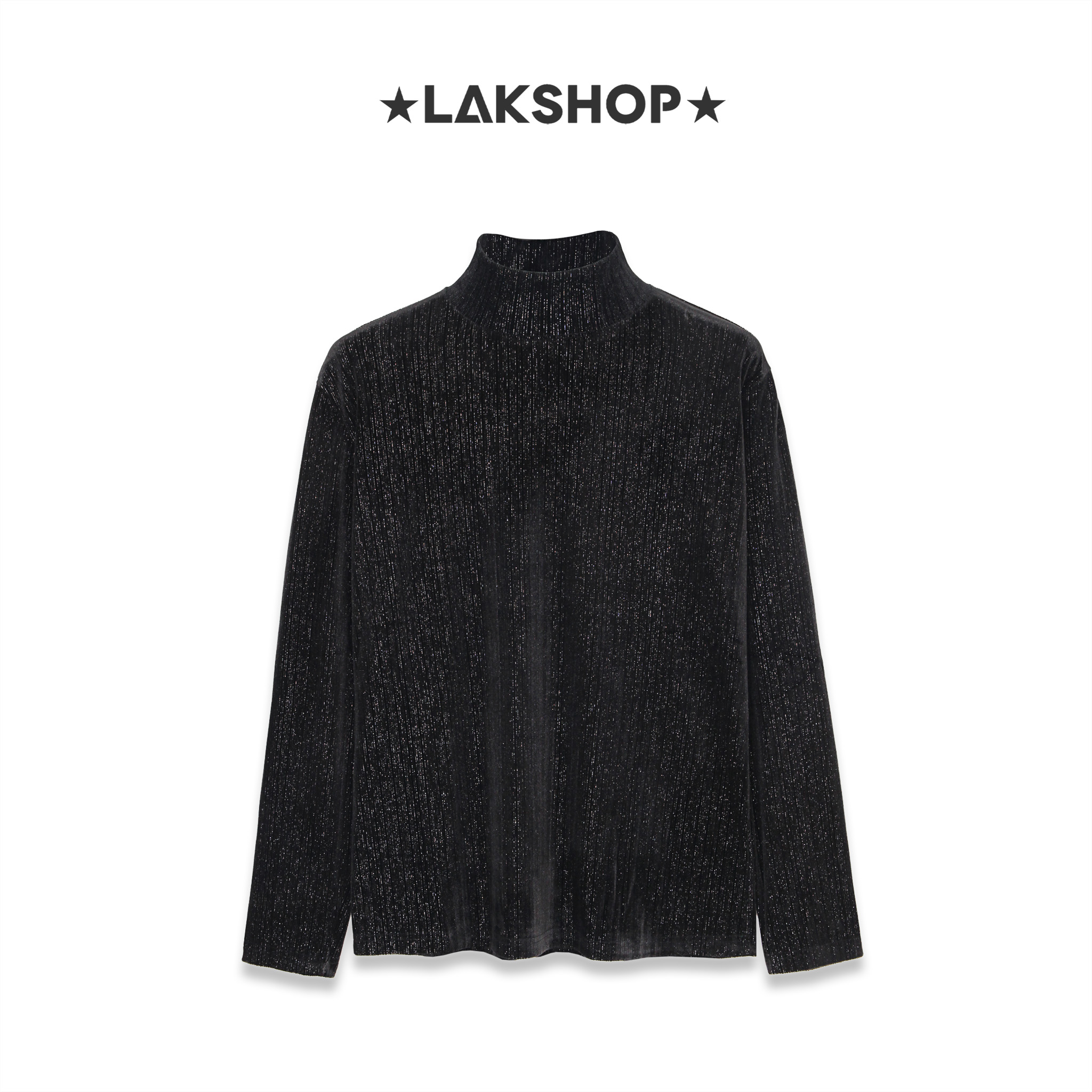 Áo Bling Bling Velvet High-neck Sweatshirt