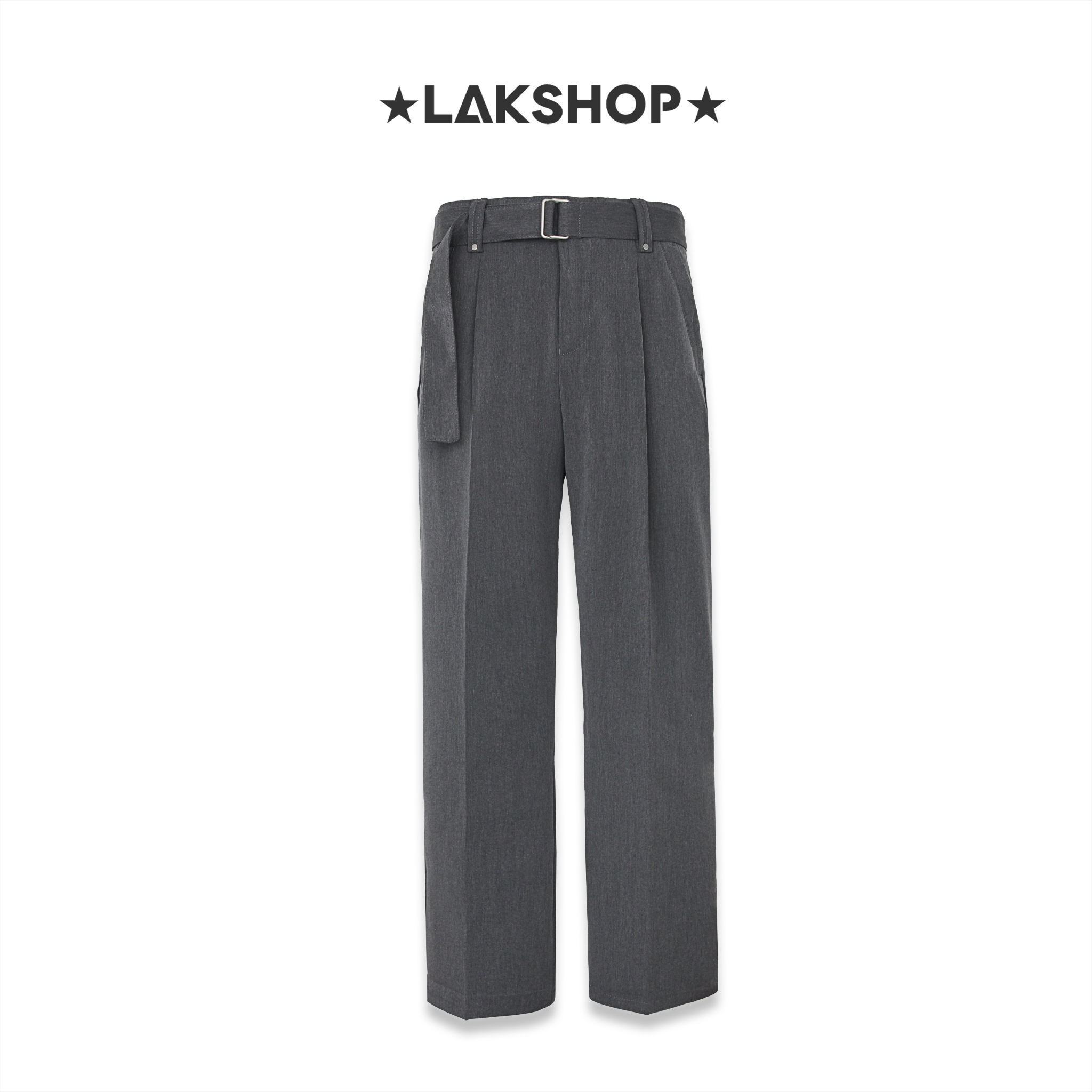 Quần Grey Wide Leg Pants with Belt