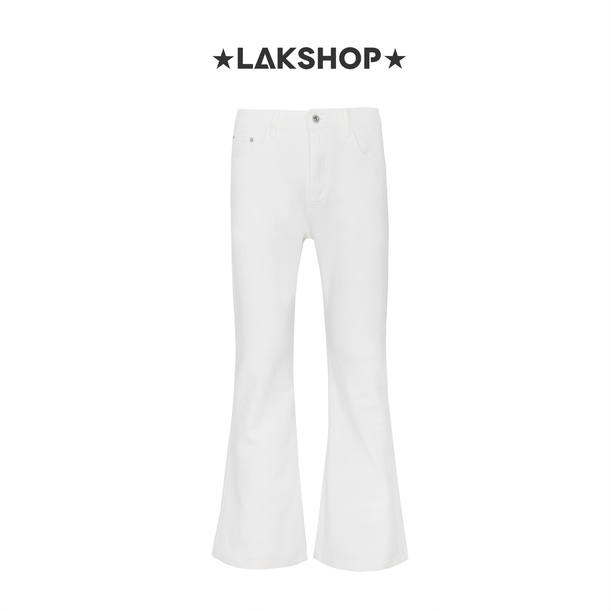 Quần White Denim Flare Trouser