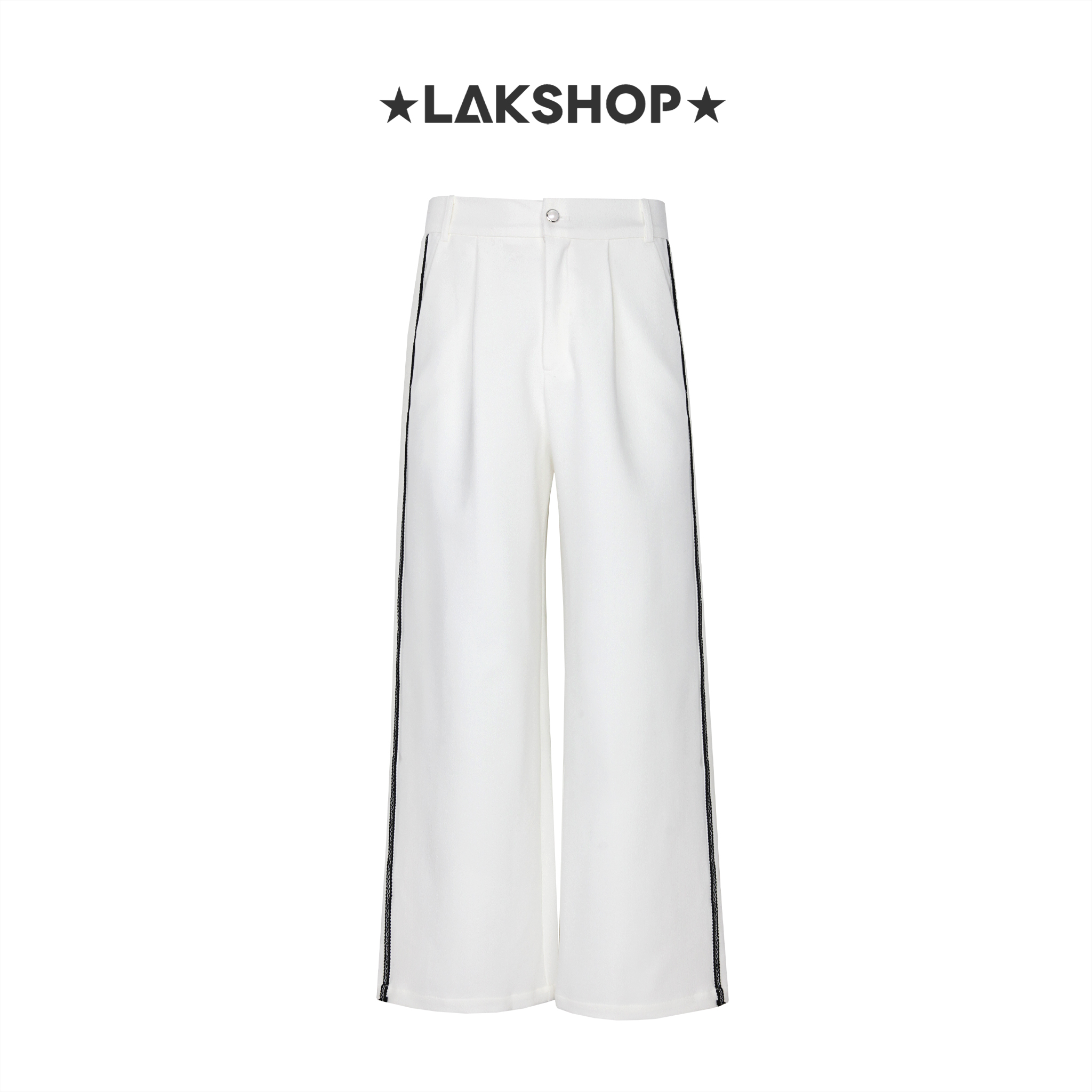 Quần White with Trim Loose Trouser