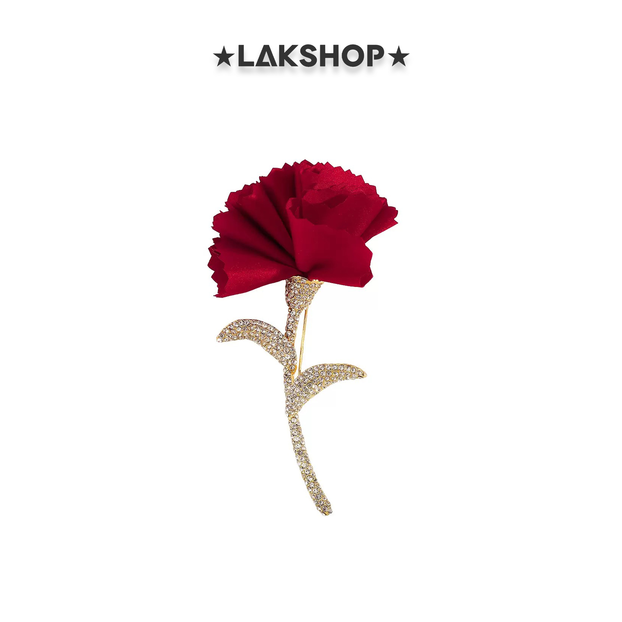 Trâm cài Hoa Đỏ Zirconium Red Rose Brooch