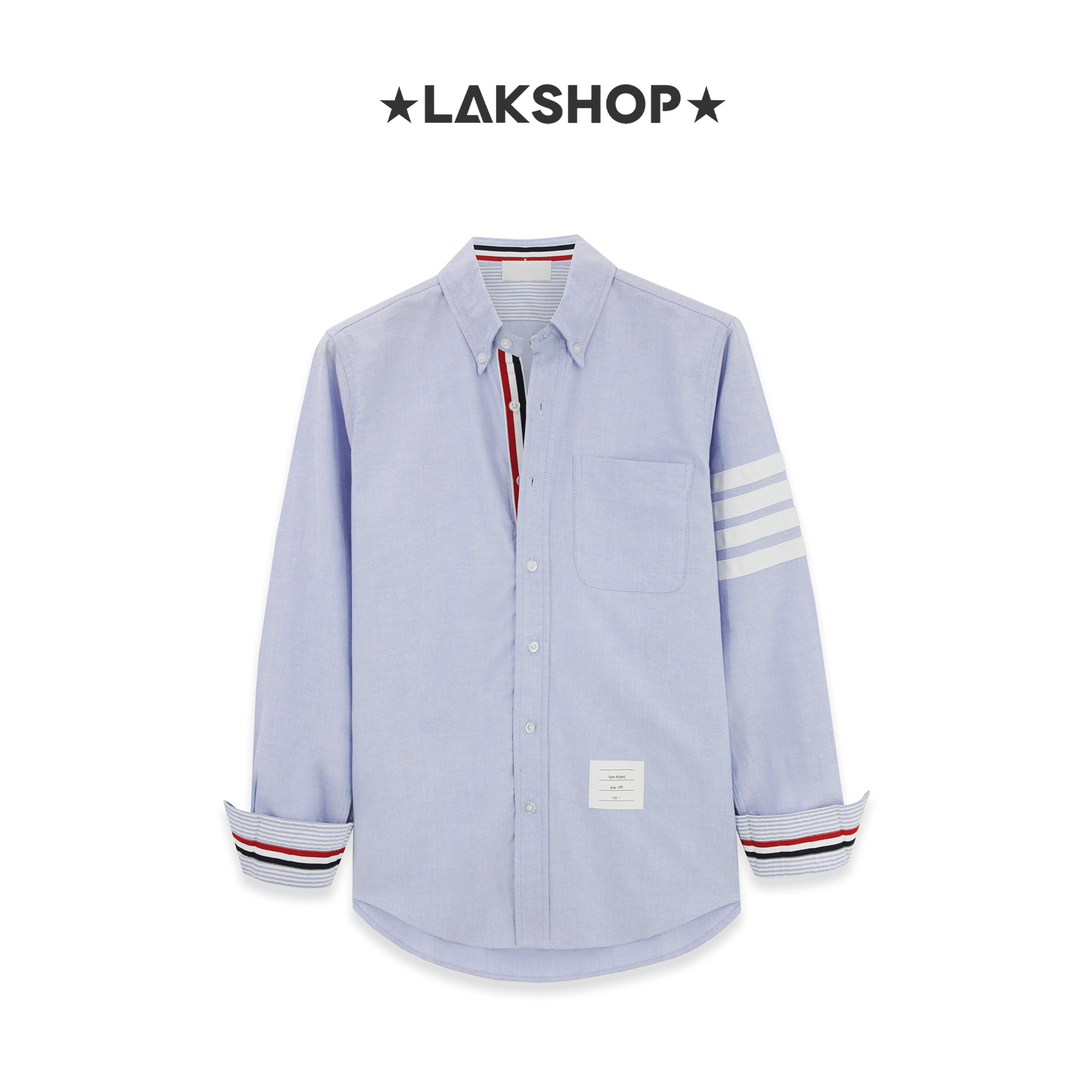 Áo TB Blue Oxford 4-Bar Straight with Stripe Blue Shirt