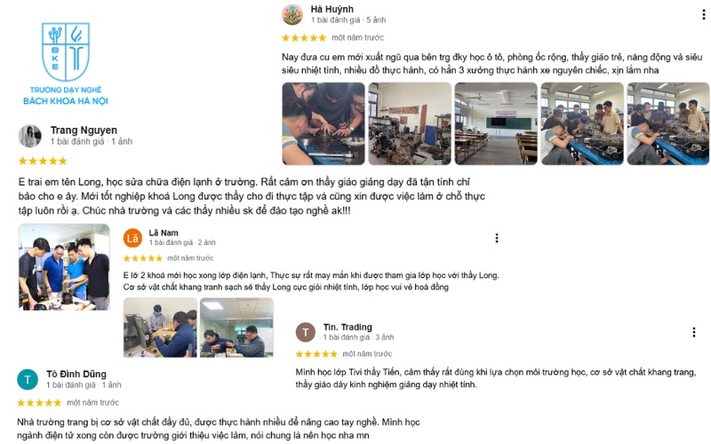 Đánh giá của học viên về chất lượng đào tạo nghề của Trường Dạy Nghề Bách Khoa Hà Nội