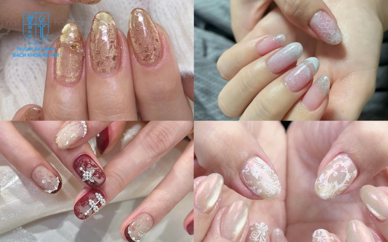 Nail gấm hoa giúp đôi tay thêm phần lộng lẫy và ấn tượng