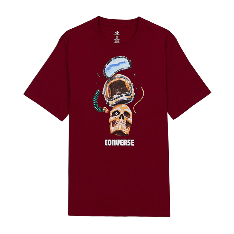 Áo Converse Skull Helmet Tee - Enamel Red - 10017416608