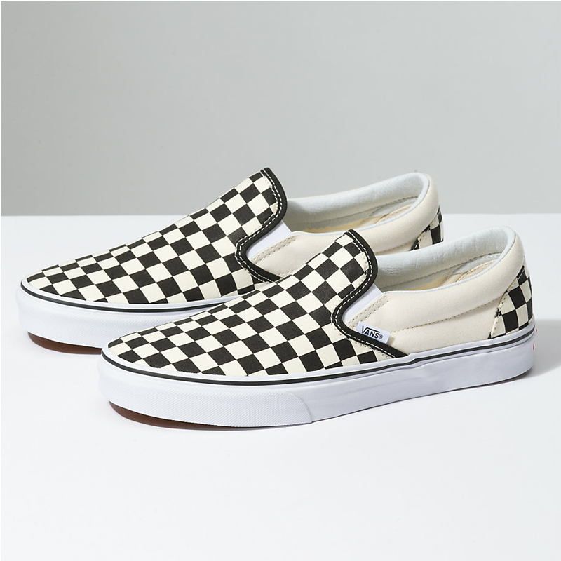 checkered vans slip ons cheap