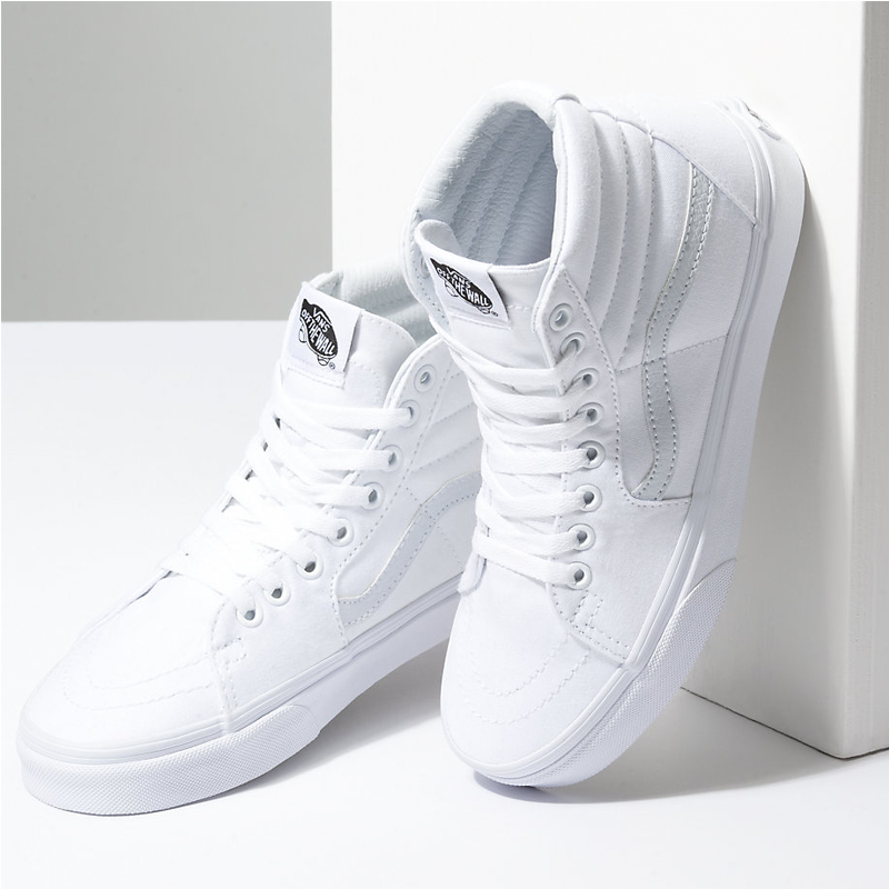 All white 2025 high top vans