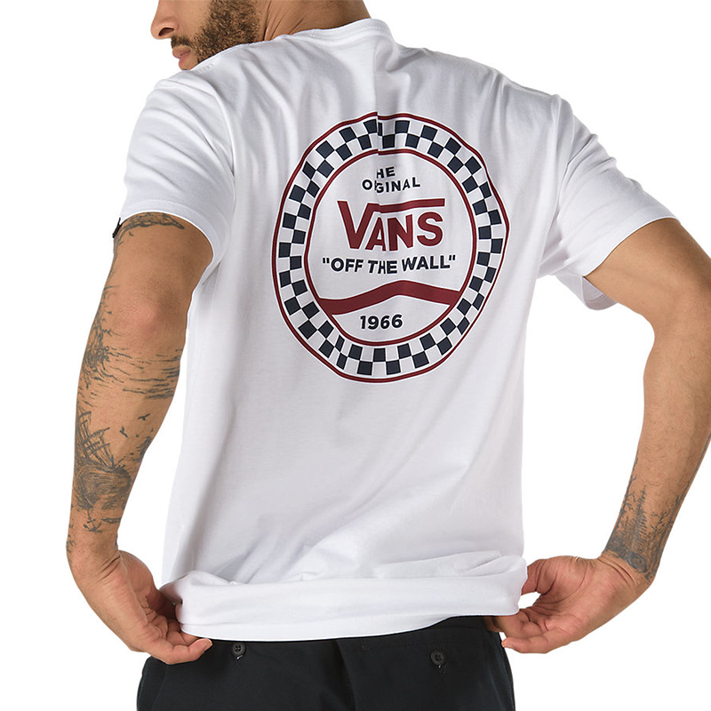 Vans Checkered Side Stripe Tee - White - VN0A4556WHT