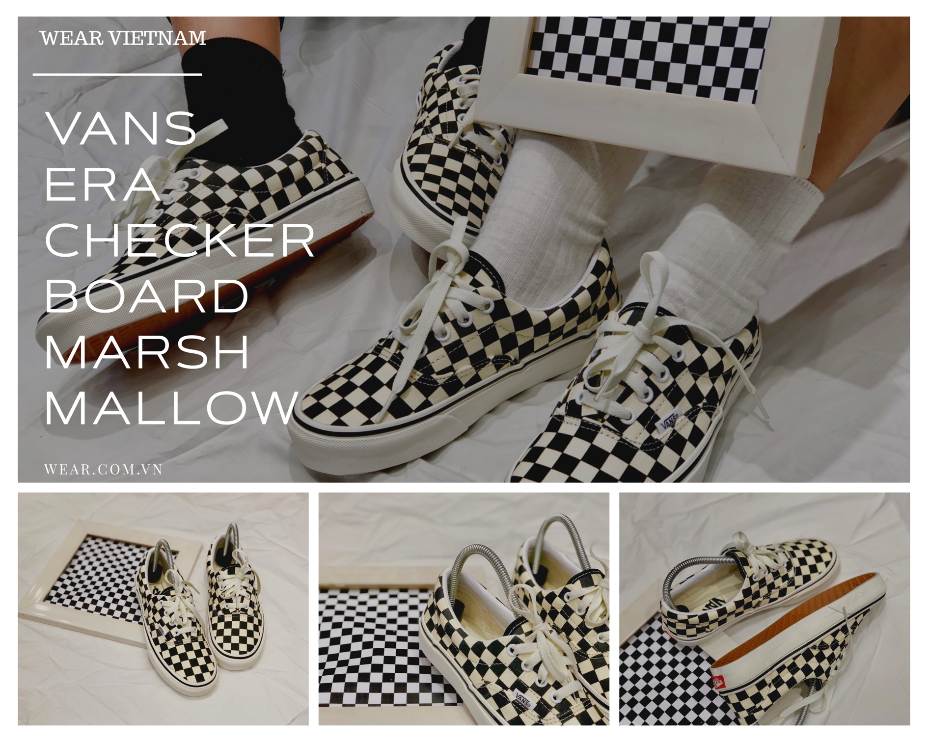 Giày Vans Era Checkerboard Marshmallow - VN0A4BV4R6R