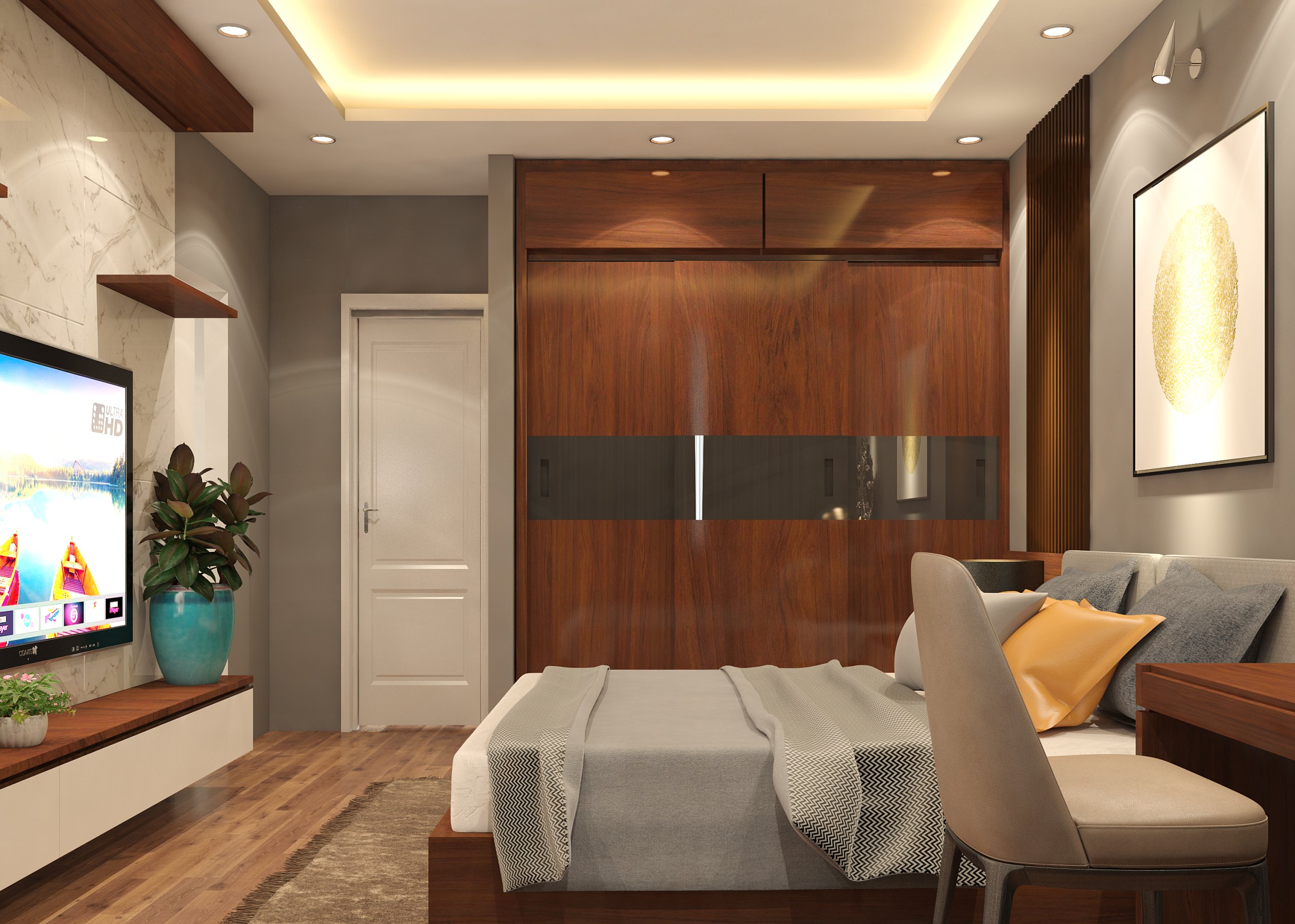 Thiết kế chung cư hai phòng ngủ theo phong cách hiện đại