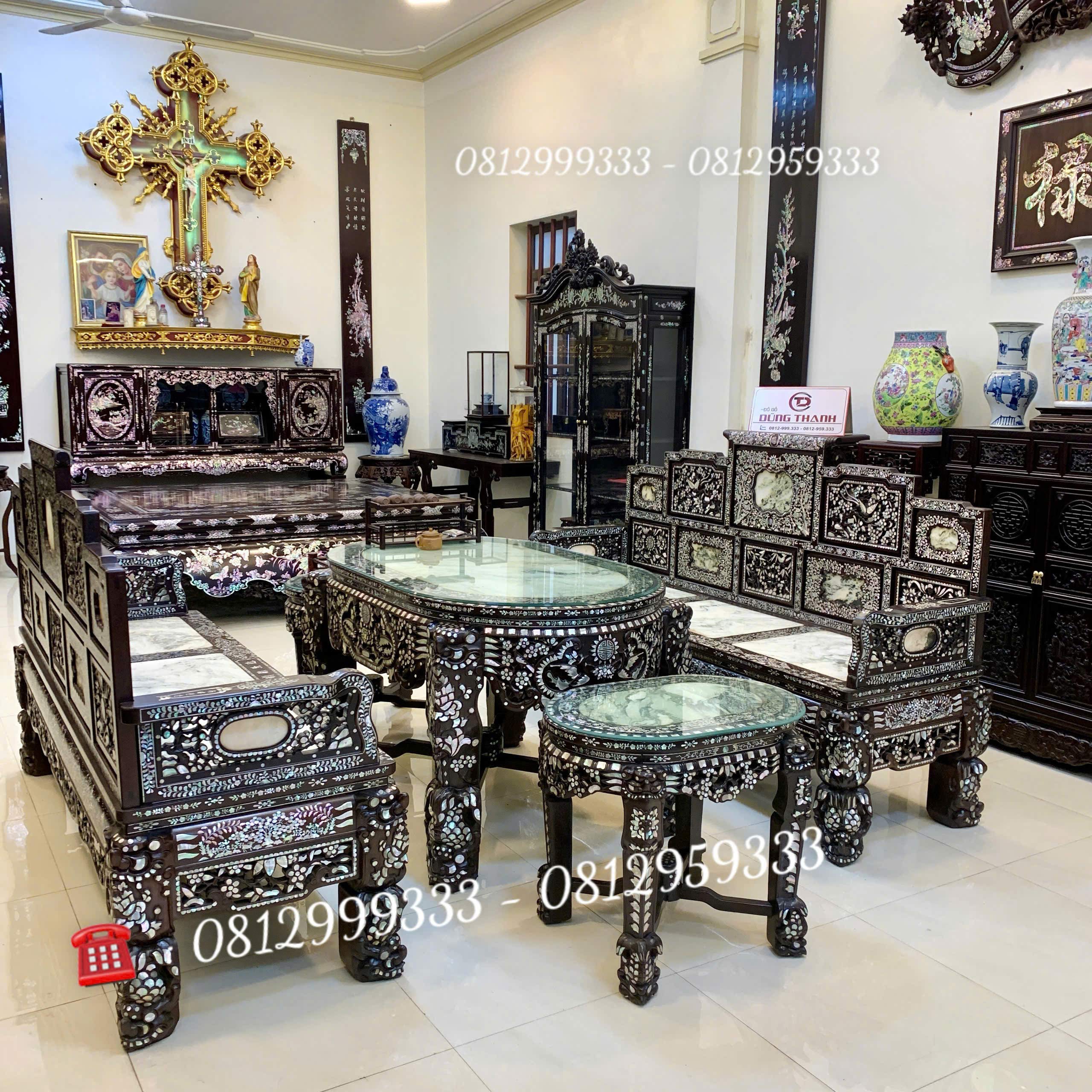 Bộ trường kỷ ngũ sơn khảm ốc