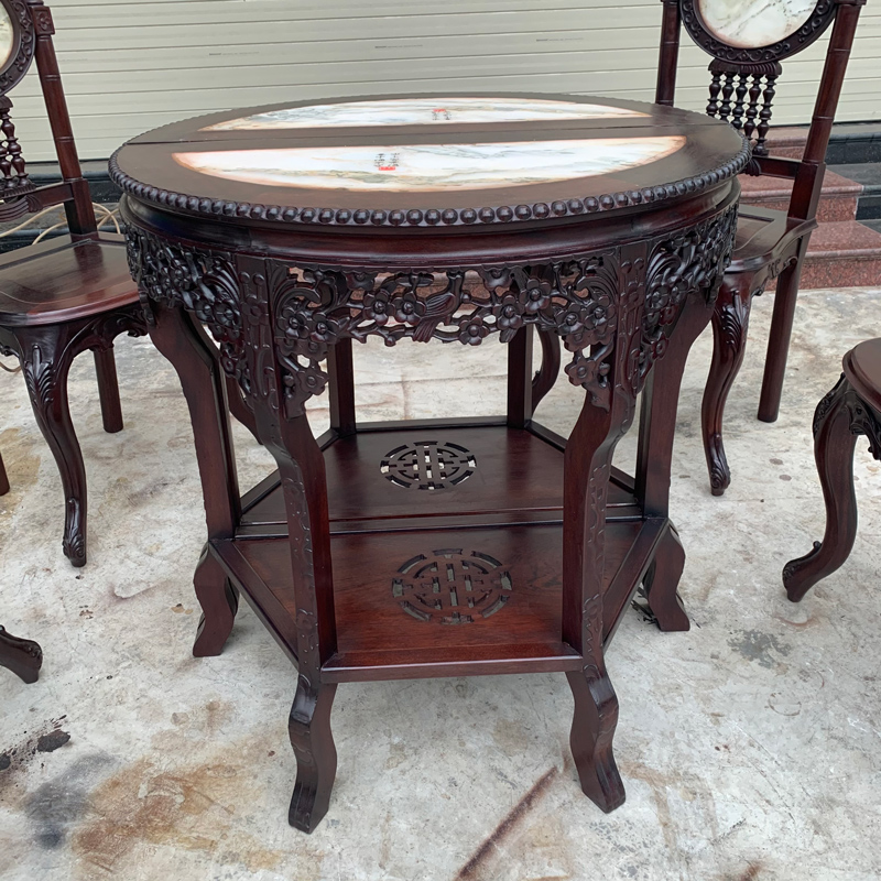 bộ bàn ăn gỗ gụ 4 ghế