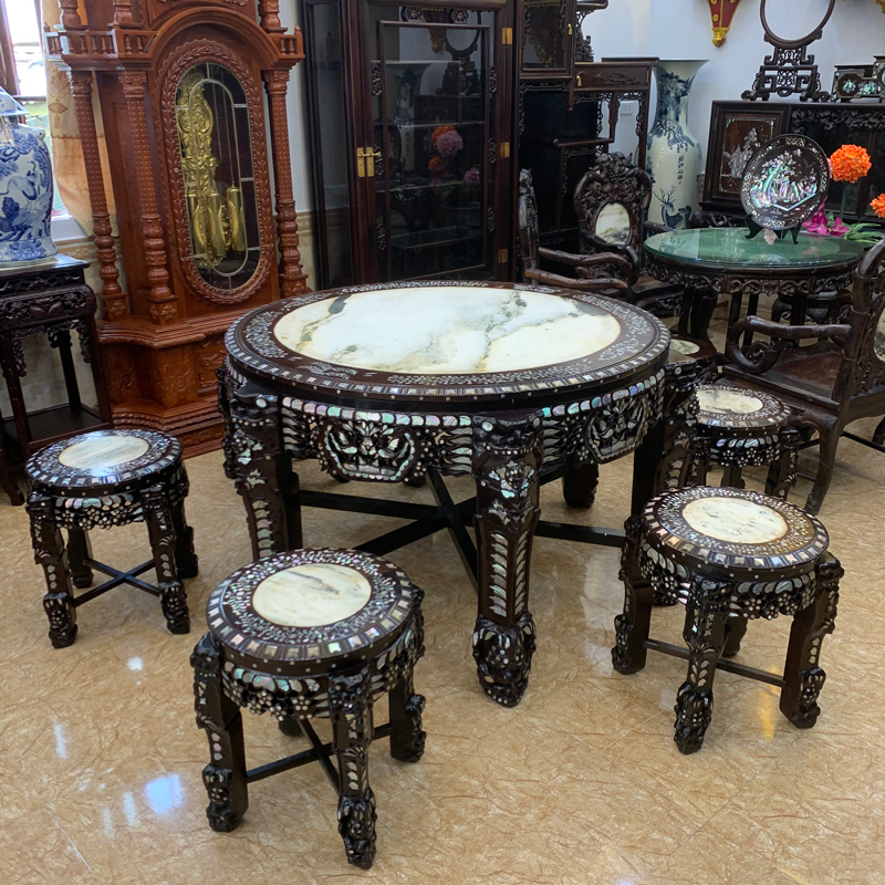 bộ bàn ăn gỗ gụ 5 ghế