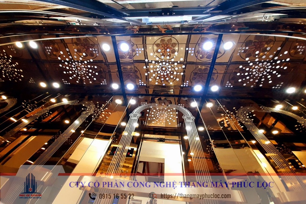 Thang Máy Gia Đình 450kg inox vàng lắp đặt tại Như Quỳnh – Hưng Yên
