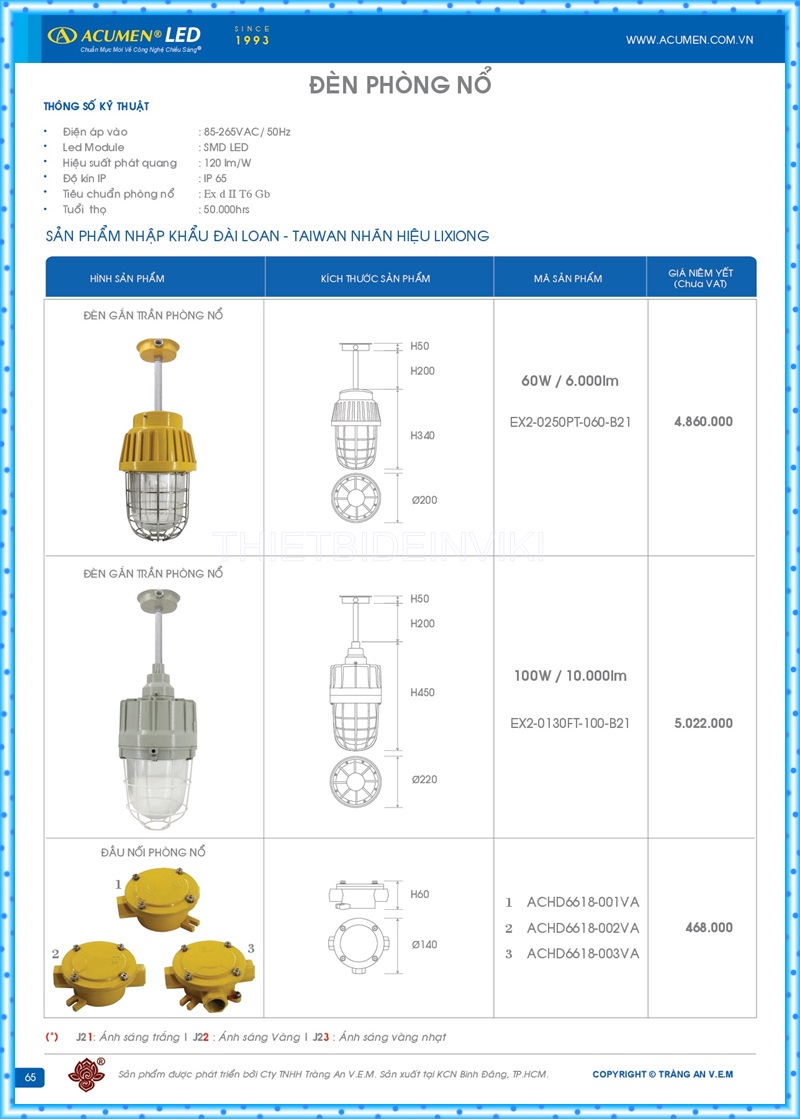 Bảng giá đèn led Acumen mới nhất 2022 69