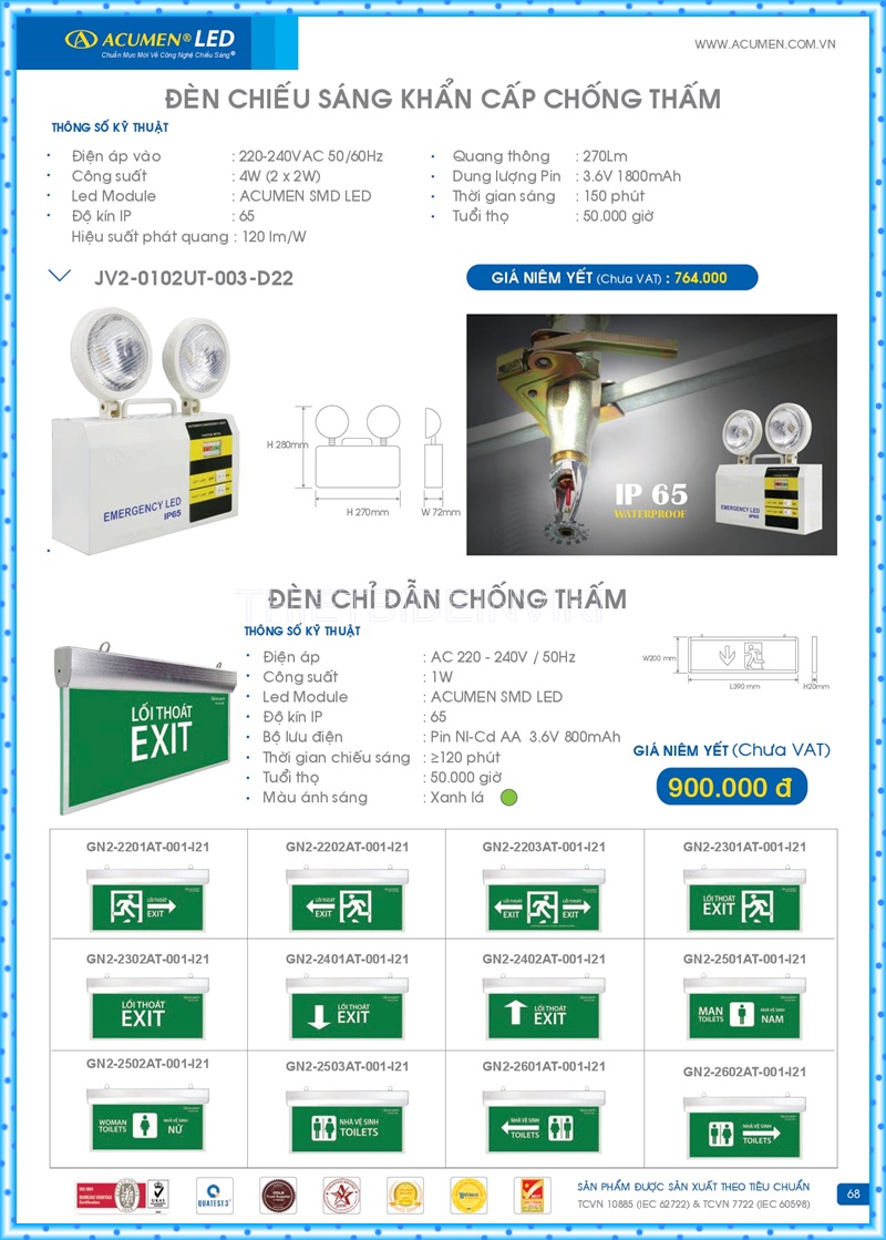 Bảng giá đèn led Acumen mới nhất 2022 72