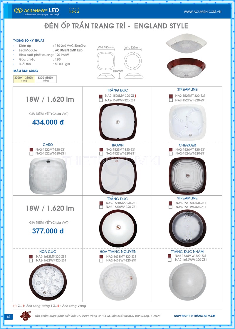 Bảng giá đèn led Acumen mới nhất 2022 91
