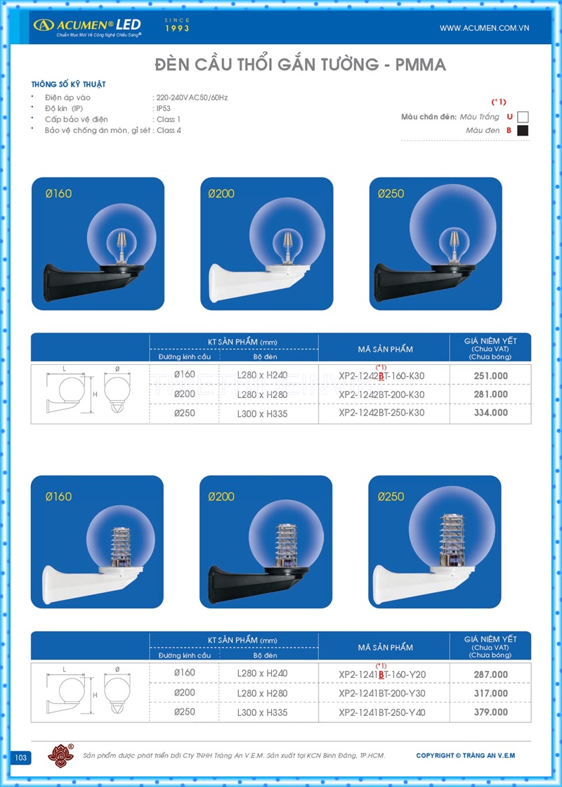 Bảng giá đèn led Acumen mới nhất 2022 107