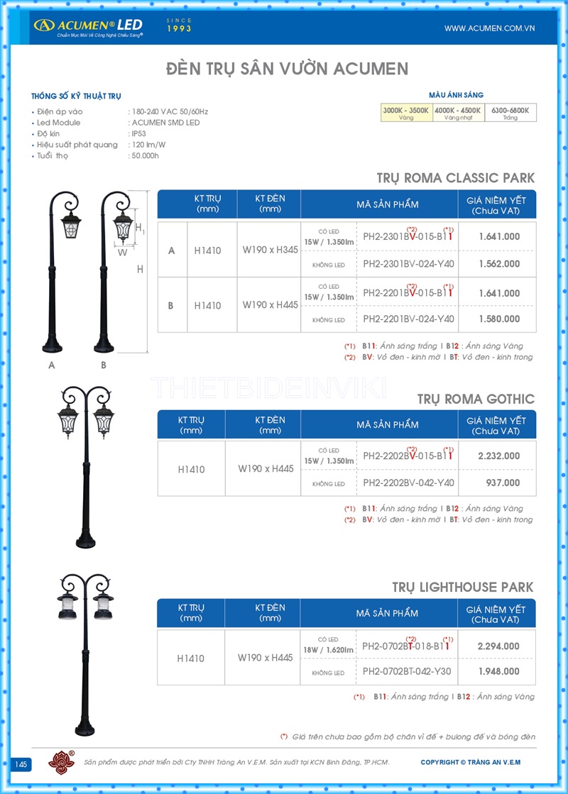 Bảng giá đèn led Acumen mới nhất 2022 149