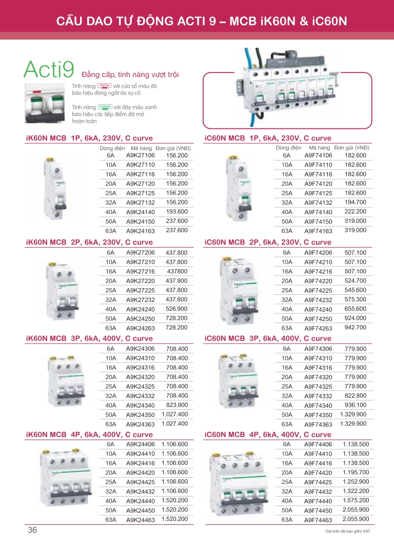 cau dao tu dong acti9 - MCB iK60N - iC60N 