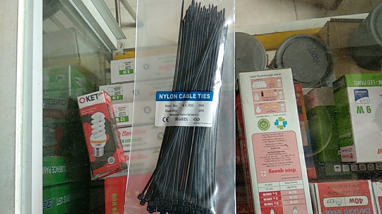 dây rút nhựa mà đen 20cm