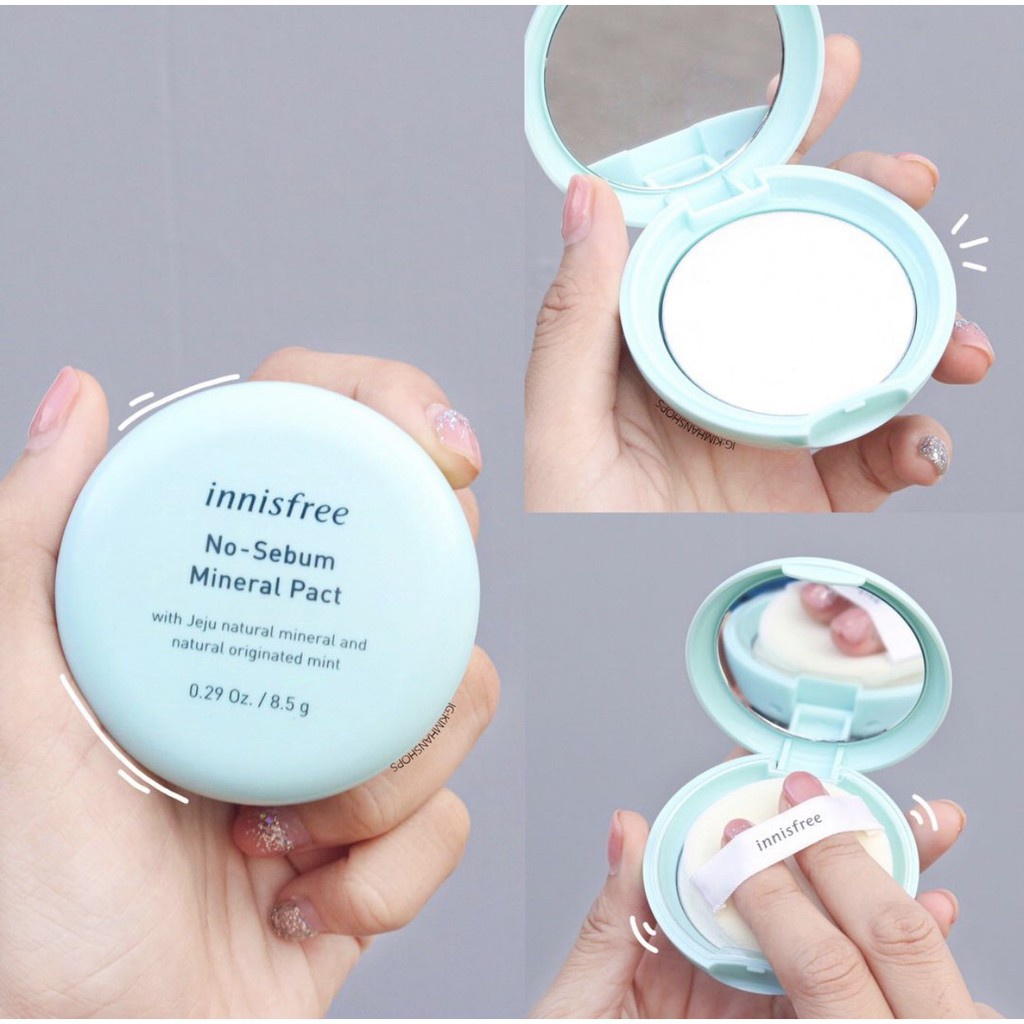 Phấn phủ nén kiềm dầu Innisfree No Sebum Mineral Pact 8.5g Kissme Cosmetics
