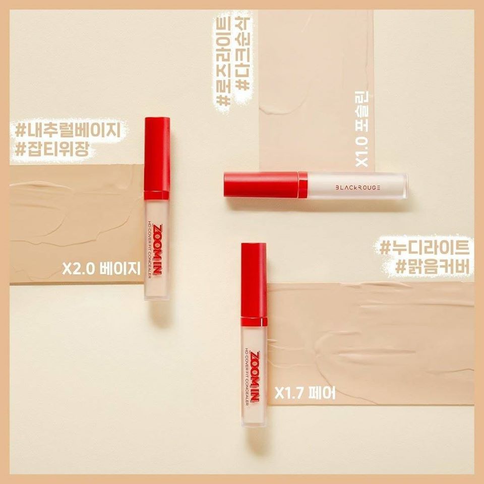 Kem Che Khuyết Điểm Che Phủ Hoàn Hảo, Tự Nhiên Black Rouge Zoom In HD Cover  Fit Concealer 3g Kissme Cosmetics