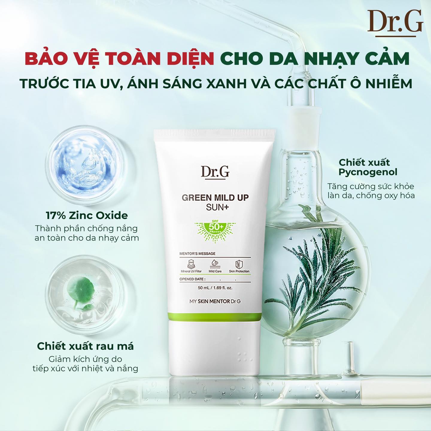 Kem chống nắng Dr.G Green Mild Up Sun SPF 50/PA++++ Kissme Cosmetics