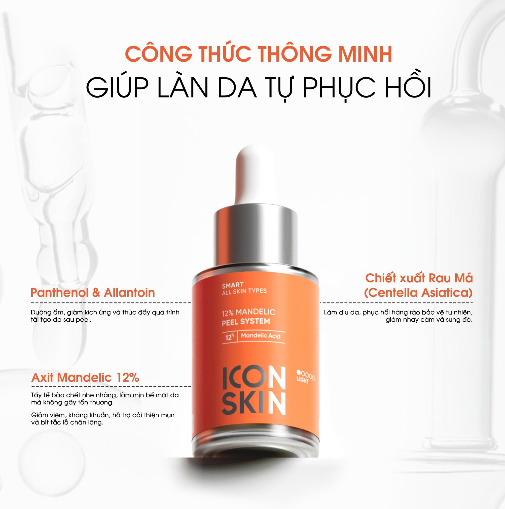 Peel da căng bóng Icon Skin 12% Mandelic Smart Peel System