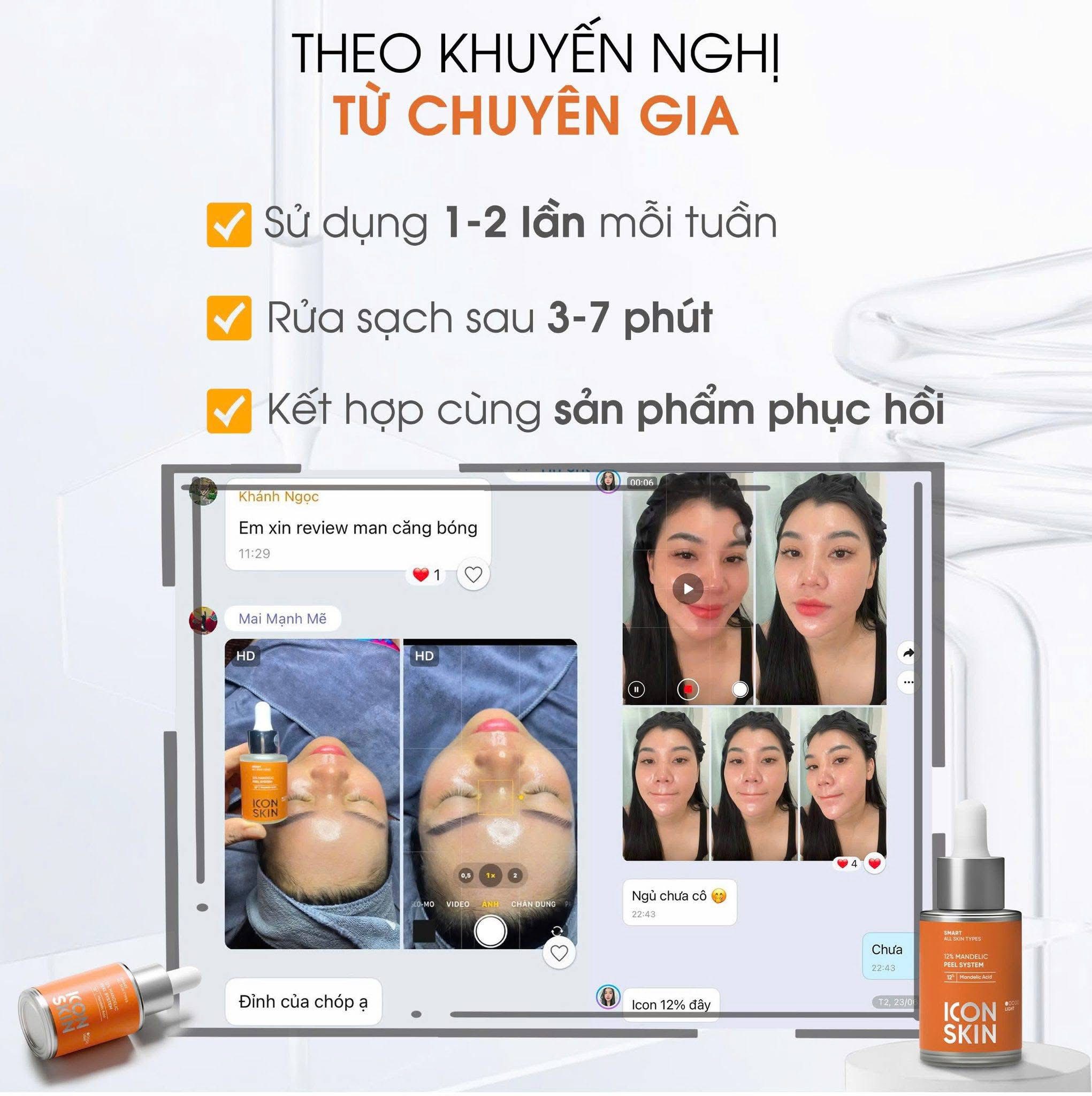 Peel da căng bóng Icon Skin 12% Mandelic Smart Peel System