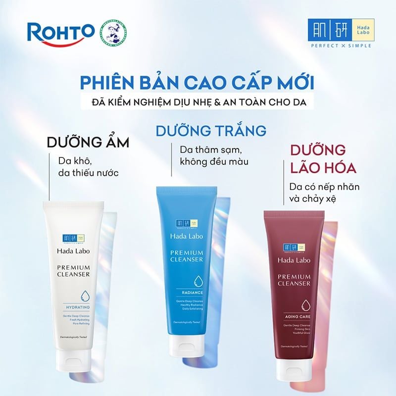 Sữa Rửa Mặt Dưỡng Ẩm Cao Cấp Hada Labo Premium Cleanser