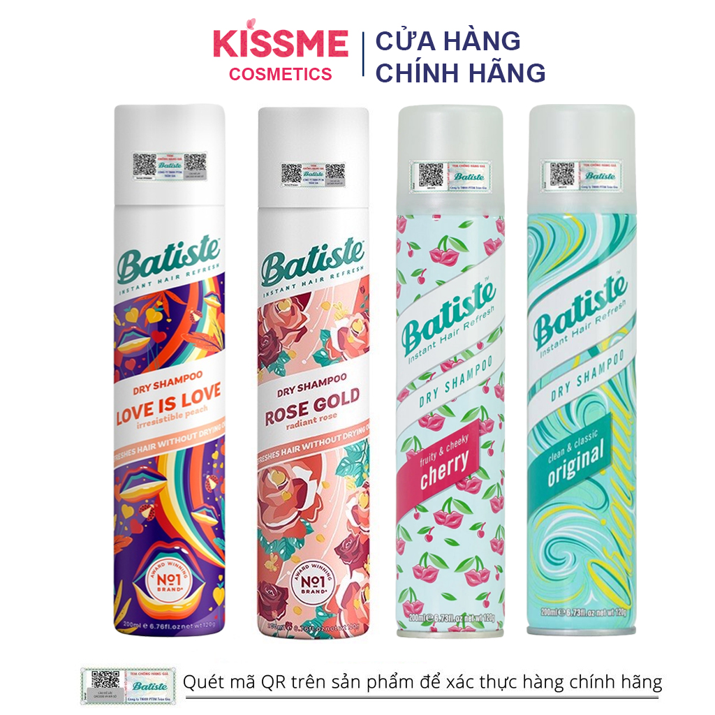 Dầu Gội Khô Giúp Làm Sạch, Tóc Bồng Bềnh Batiste Dry Shampoo 200ml