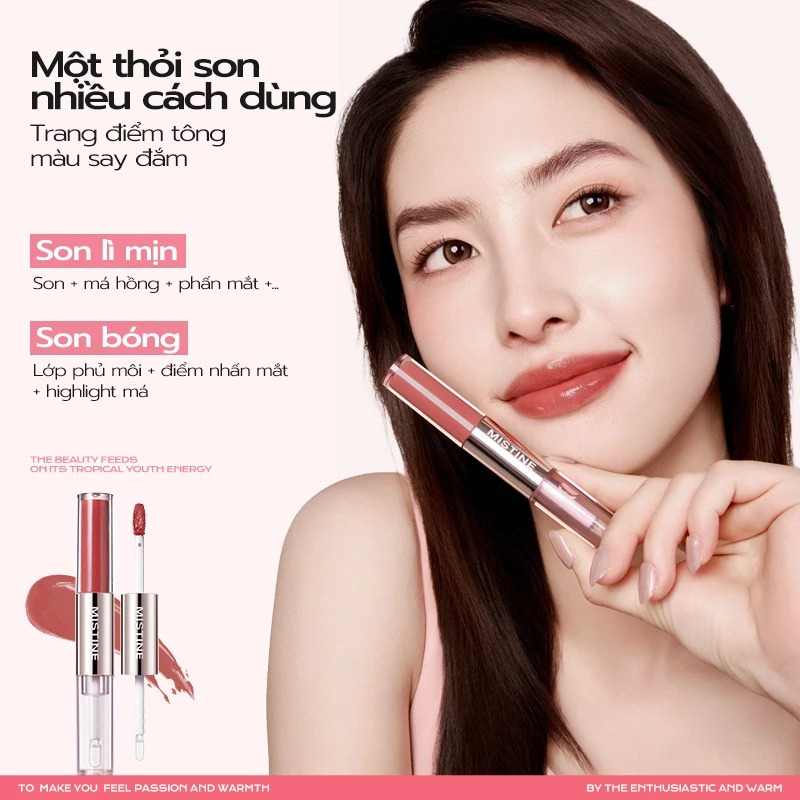 Son 2 đầu MISTINE Tipsy-lock Lip Duo