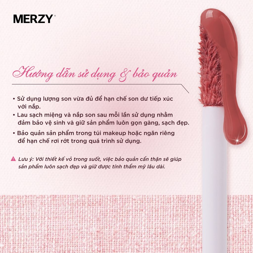 Hướng dẫn sử dụng Son Merzy Water Fit Blur Tint