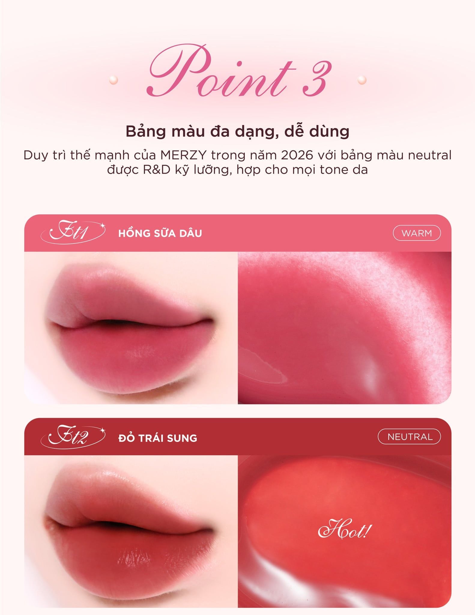 Bảng màu của Son Merzy Water Fit Blur Tint