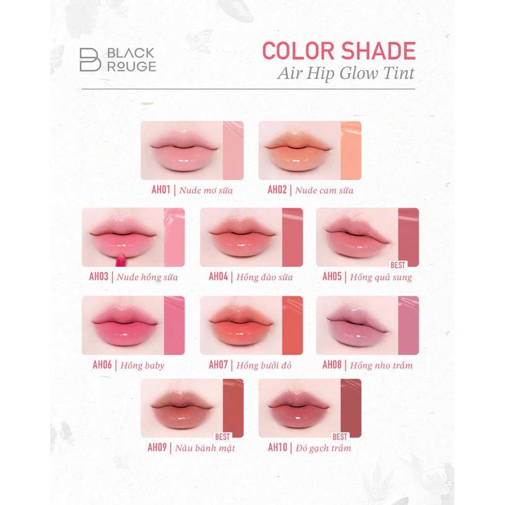 Bảng màu son Black Rouge Air Hip Glow Tint