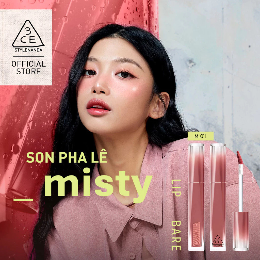 Son Tint Bóng 3CE Misty Lip Bare