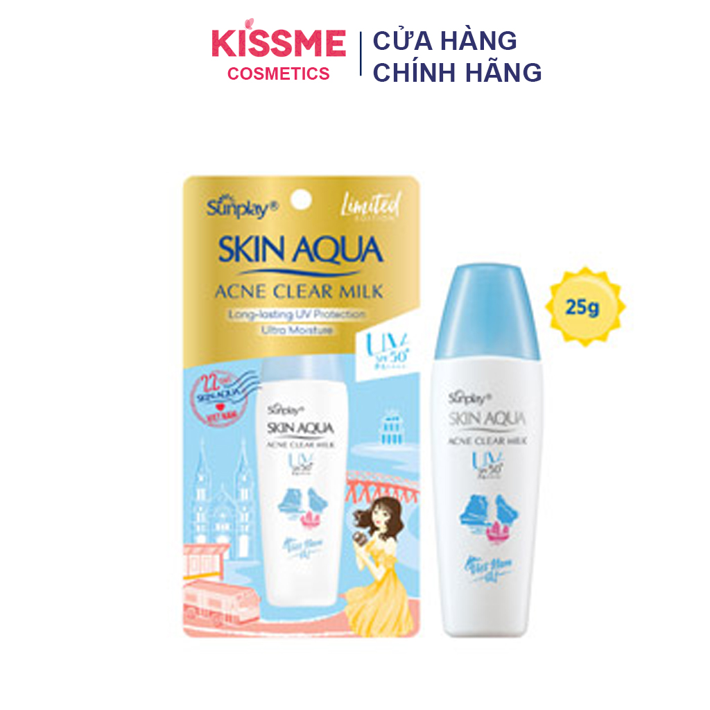 Sữa Chống Nắng Dưỡng Da Ngừa Mụn Sunplay Skin Aqua Acne Clear Milk SPF50+/PA++++ 25g